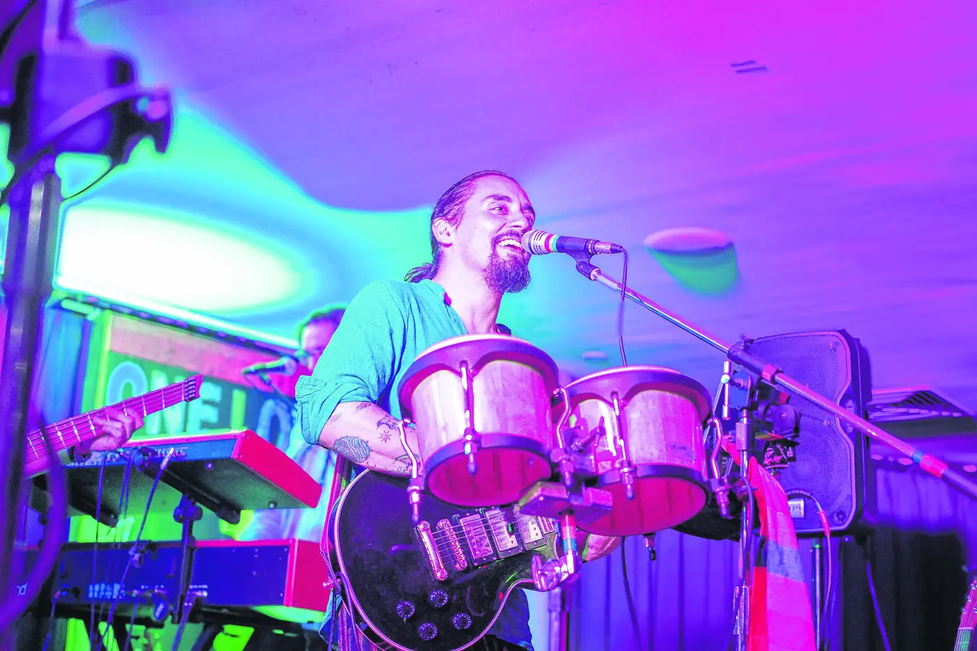 Javier bringing joy to the world \\u2013 and himself \\u2013 by sharing his music. Photo: Supplied.