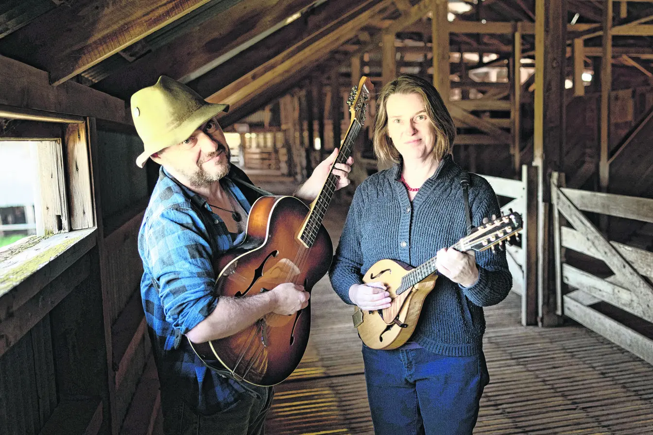 Jason and Chloe Roweth at Old Errowanbang Woolshed. Photo: Andrew Hull.