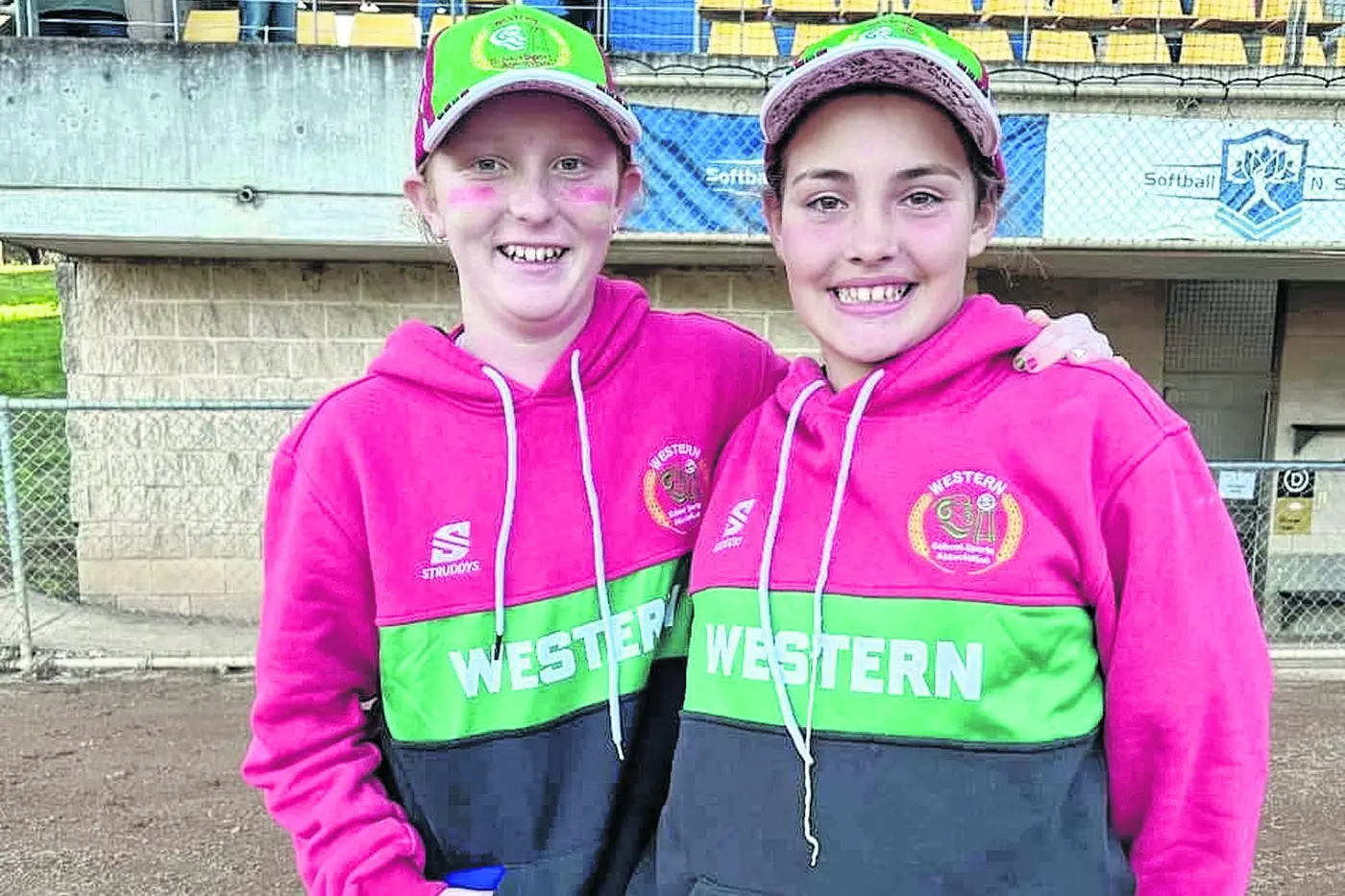 Wynta Hurford and Lacie Jones have both been named in the NSW PSSA under-12s girls representative softball side to play at the national championships in November.