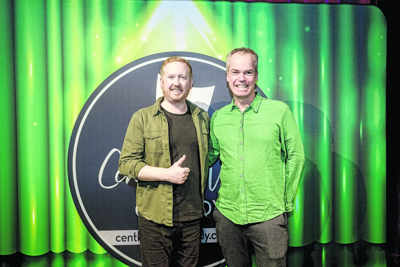 Comedian Luke McGregor with Central West Comedy\\'s Nick Gleeson.