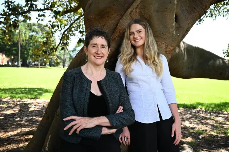 Country Education Foundation CEO Wendy Mason met with Tim Fischer Fellowship winner Annabelle Hudson. Photo: AAP/Dan Himbrechts