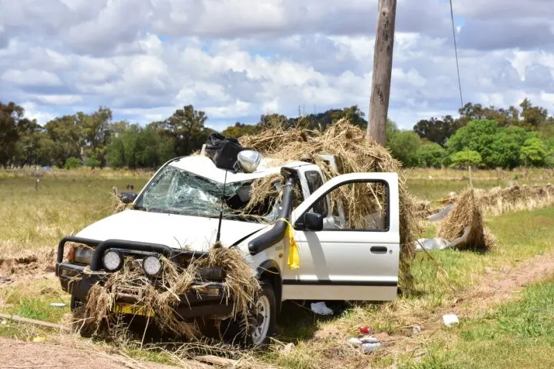 Flood damage is seen in Eugowra after the flood of November 14, 2022. Photo: AAP/Lucy Cambourn