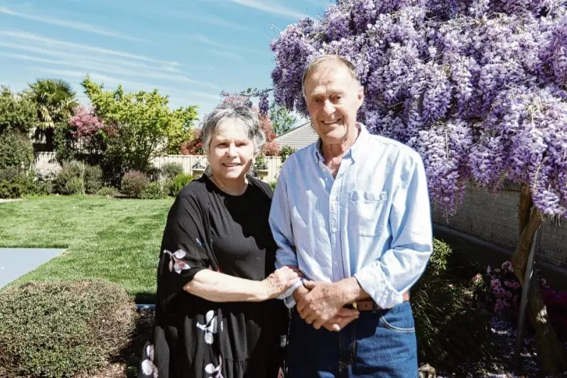 Lindy Glover and husband Dennis Croucher, a former Orange Public School principal, whose garden will be among those opened to the public on October 26.