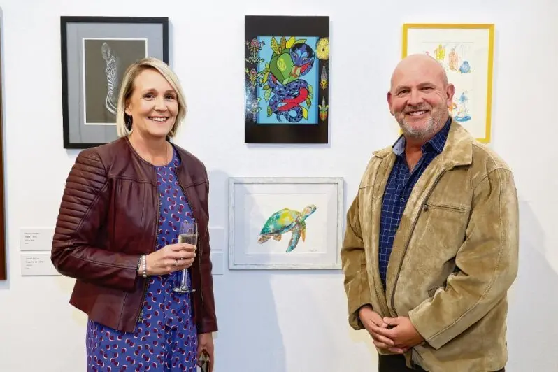 Exhibiting artist Melissa Hamling with husband Jason.