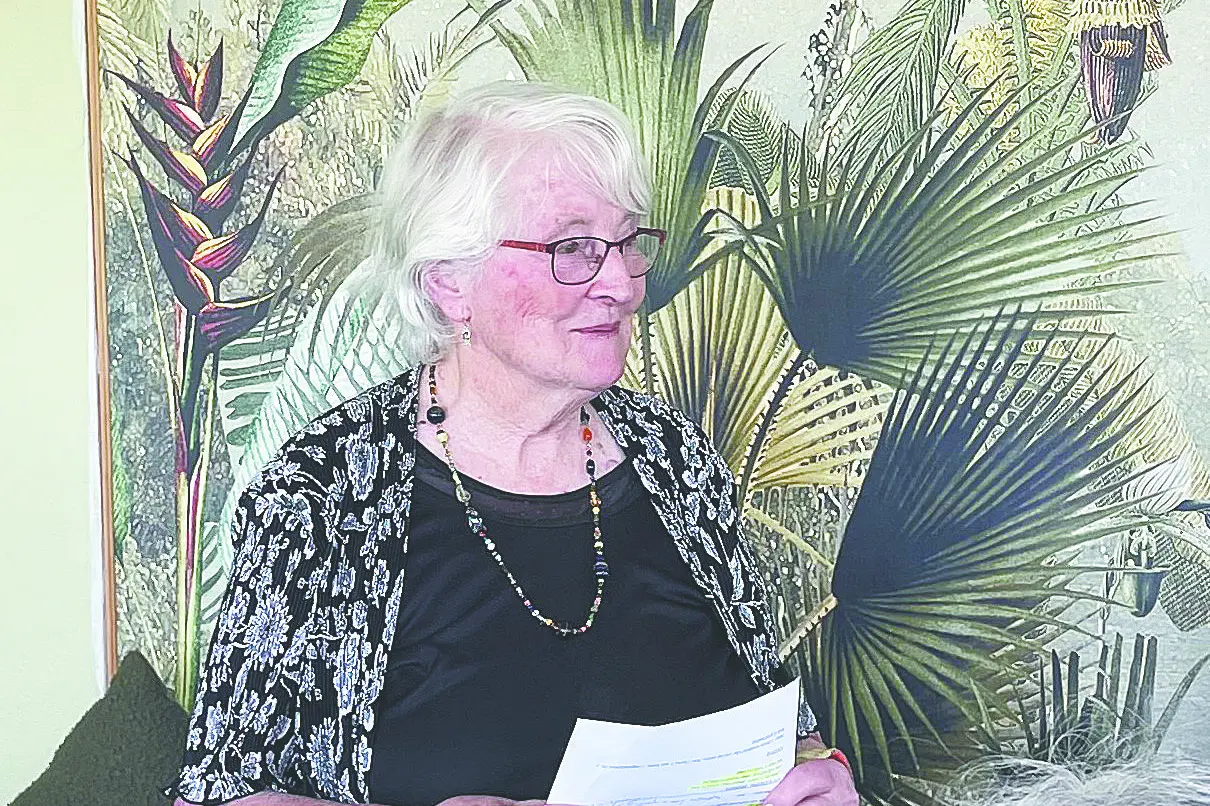 Rosemary Curry, launching the 2024 edition of the U3A Creative Writing Group book \\u201CThe Moving Finger.\\u201D