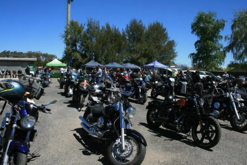 The Blue Moto committee, who organised the multi-town ride to Millthorpe for mental health on Saturday. Photo: Henry DeRooy.
