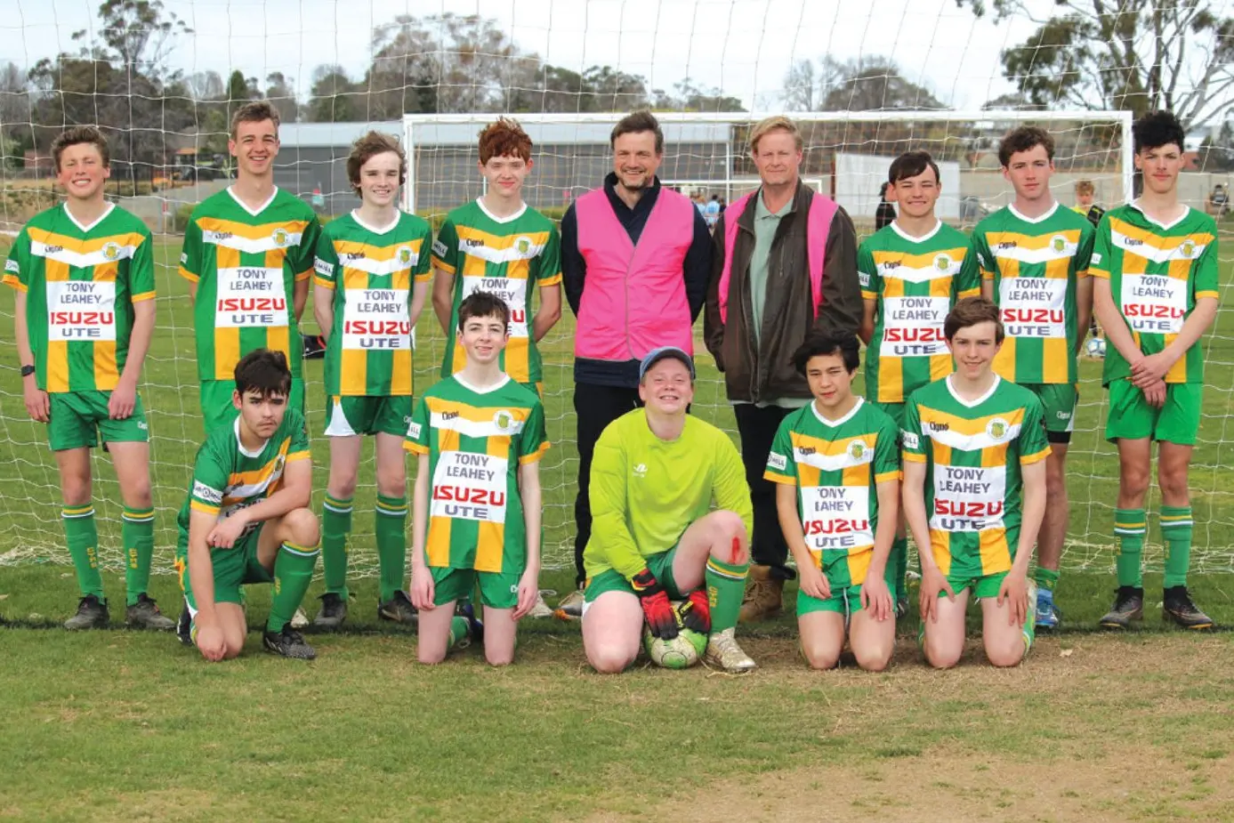 U15s CYMS Green: Back L to R, Mason Moon, Xavier Duncan, Daniel Moloney, Anthony Clarke- Randazzo, Tristram Duncan (Coach), Jay Winner (Manager), Bailey White, Stephen Wright, Zac McGovern. Front L to R, Riley Blake, Archie Budworth, Oscar Pickering, Nathan Hutabarat, Jayden Skrtic. Absent: Daniel Johnson, Riley Winner, Eligh Huang, Sahan Sabu.