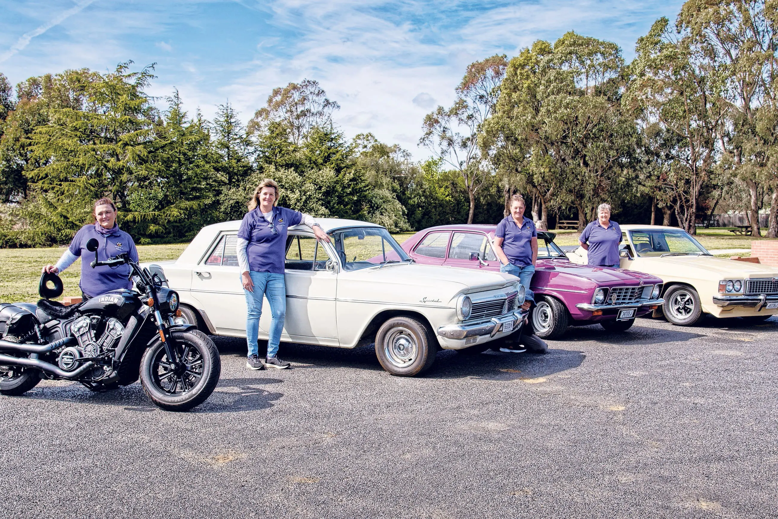 <p>The Gnoo Blas Classic Car Club\\u2019s Wheel Women Show \\u2018n Shine takes place on November 30. Pictured are club members Janine Tozer, Linda Ogilvie, Daphne Clout and Marion Clout.</p>\\n