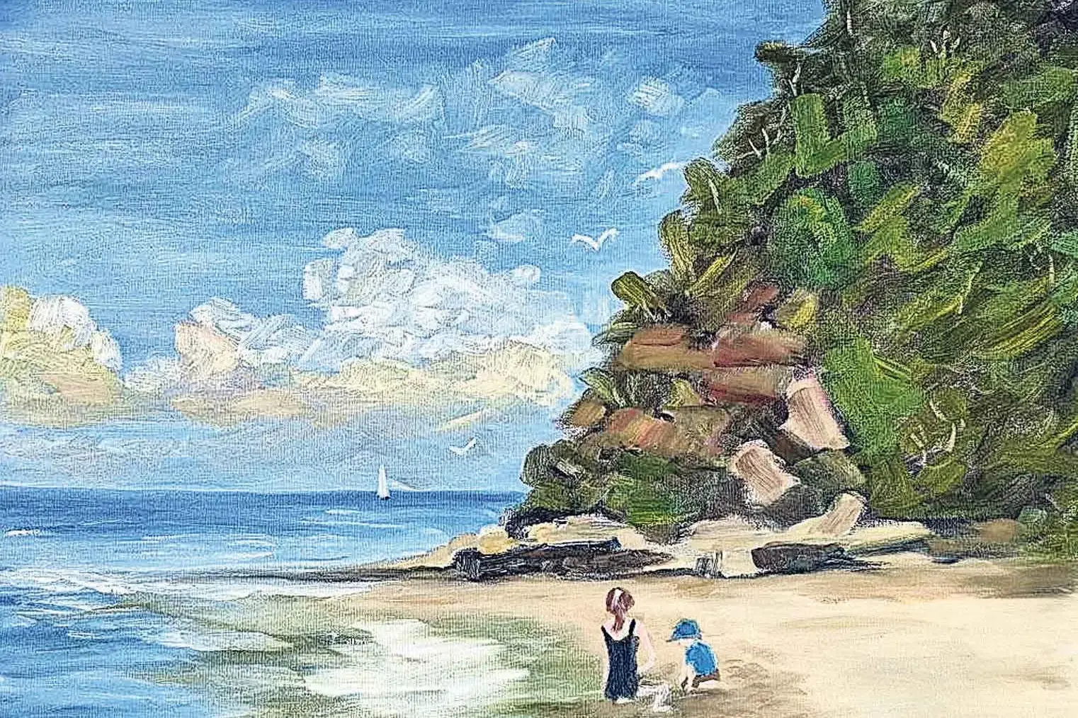 Evocative seascapes with art as therapy for Anne's new exhibitIon