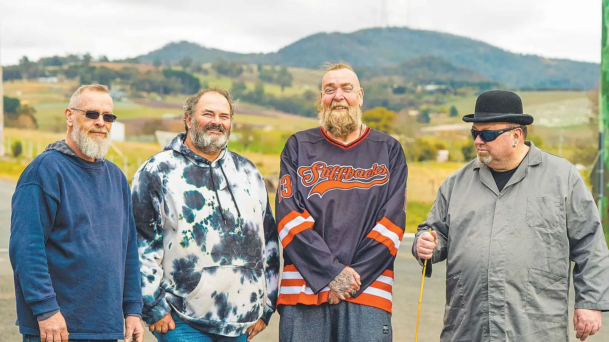 Cracking laughs and backs, alt-rock group The Stiffbacks have plenty of fun