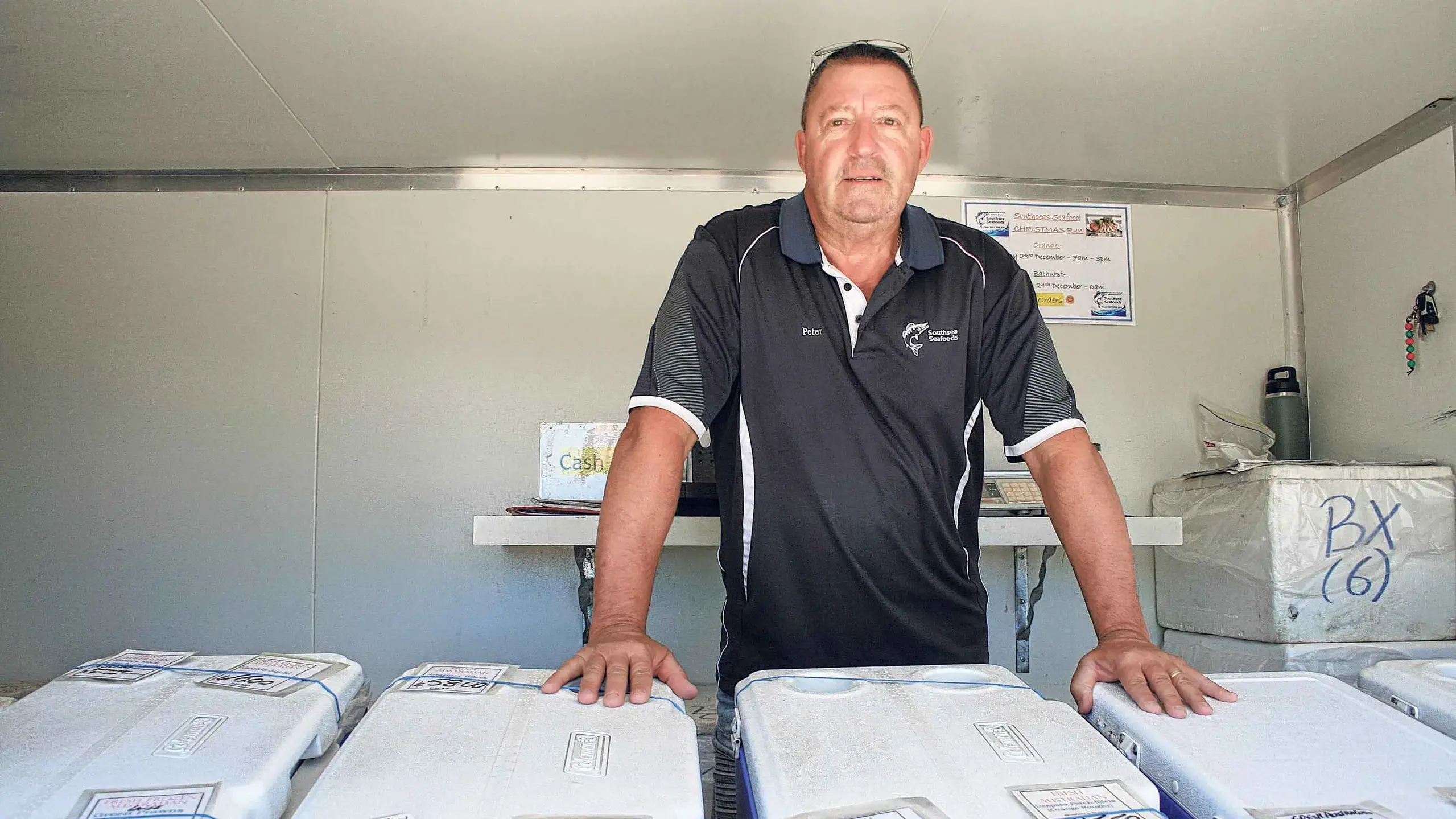 Bringing fresh fish to the bush, Peter loves the country life!