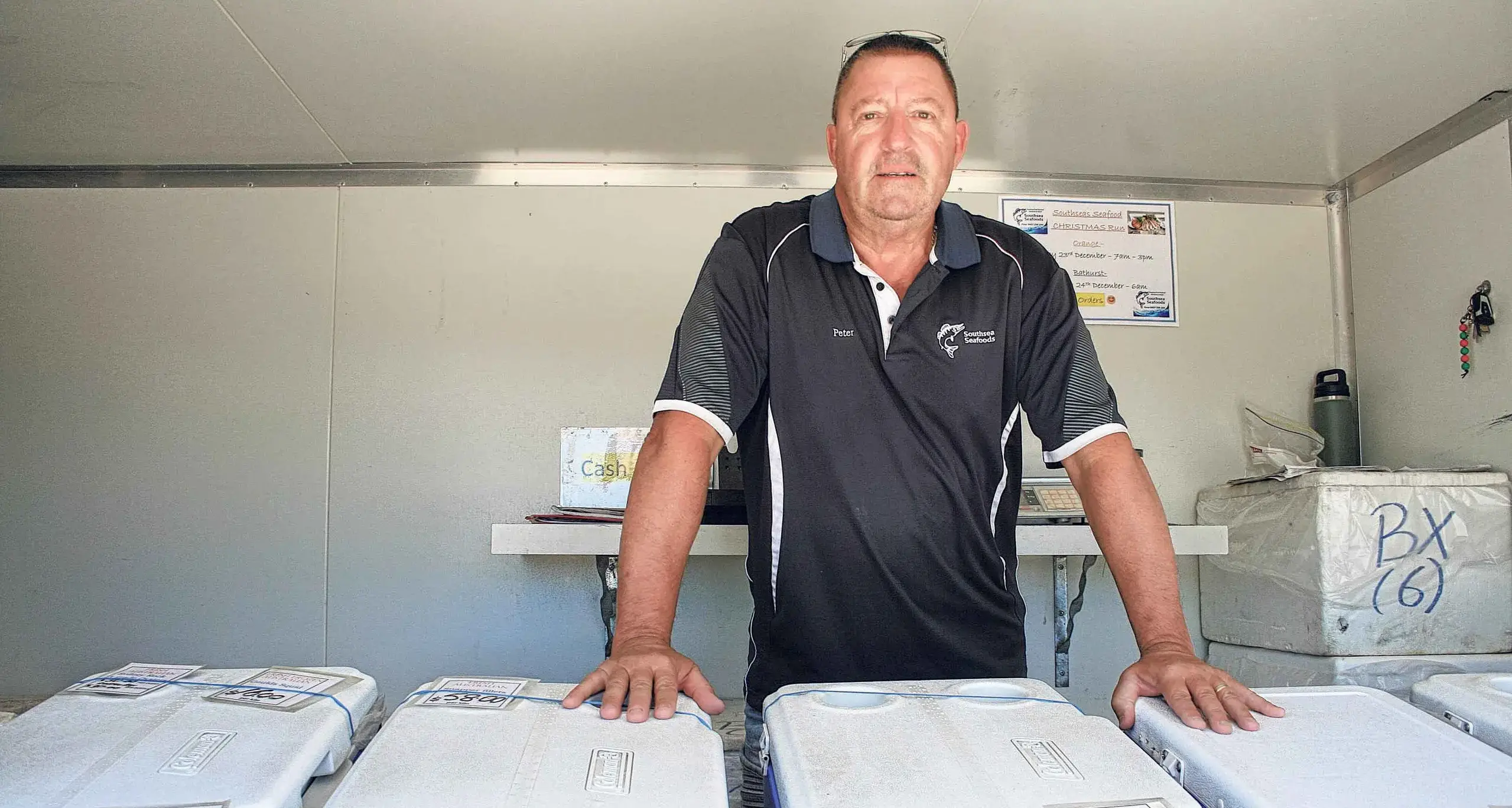 Bringing fresh fish to the bush, Peter loves the country life!