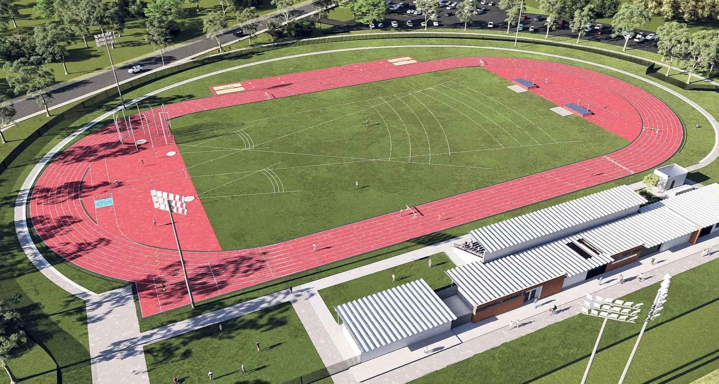 Development Application lodged for athletics track, stadium, lighting and car park
