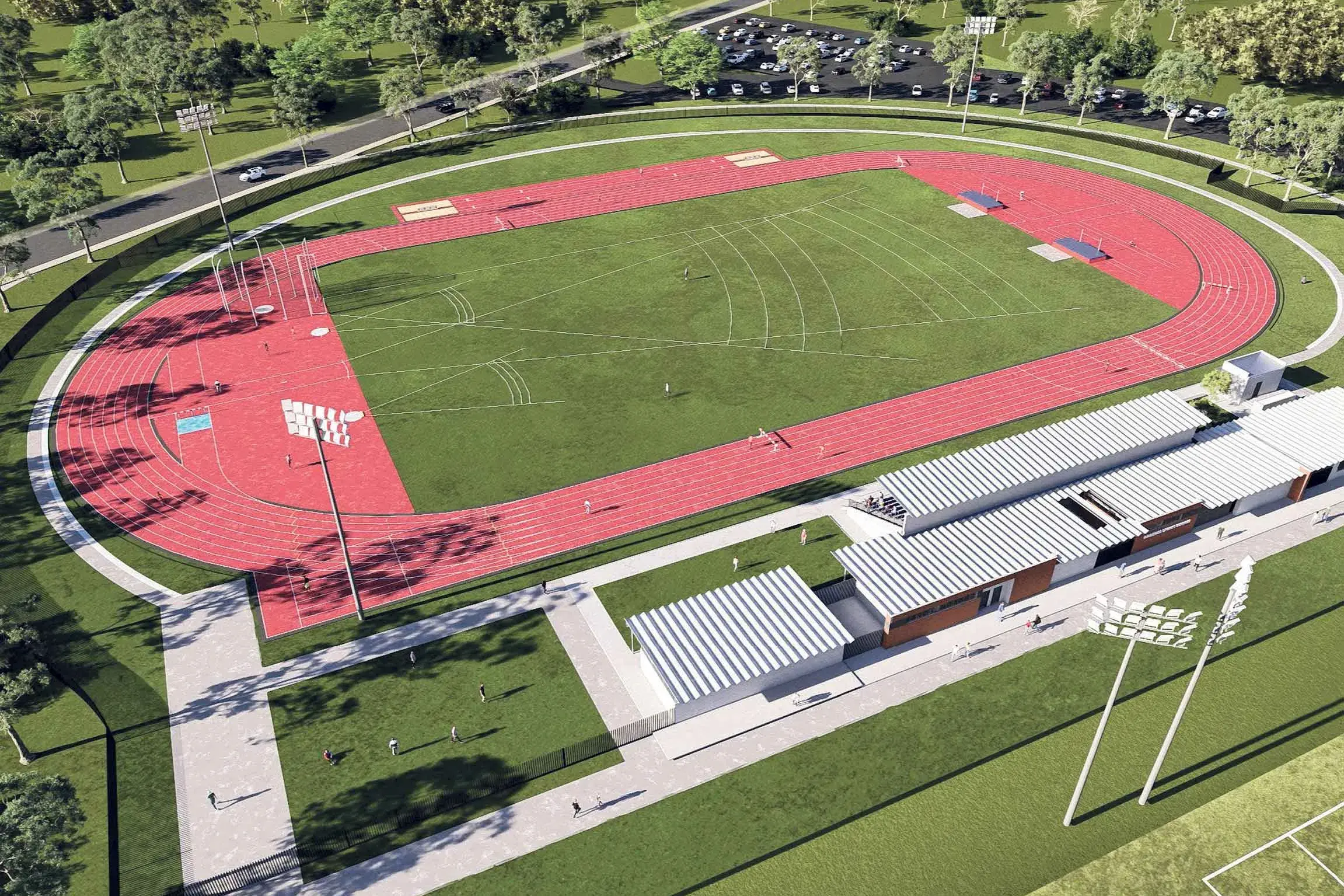 Development Application lodged for athletics track, stadium, lighting and car park