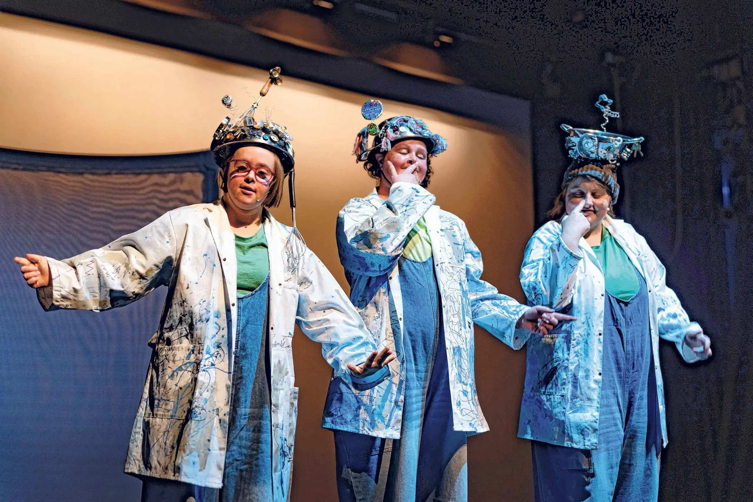 <p>Compareo members Rebecca, Denley and Brianna performing on stage in \\u2018ViV!\\u2019 in 2025. Photo: Henry Simmons.</p>\\n