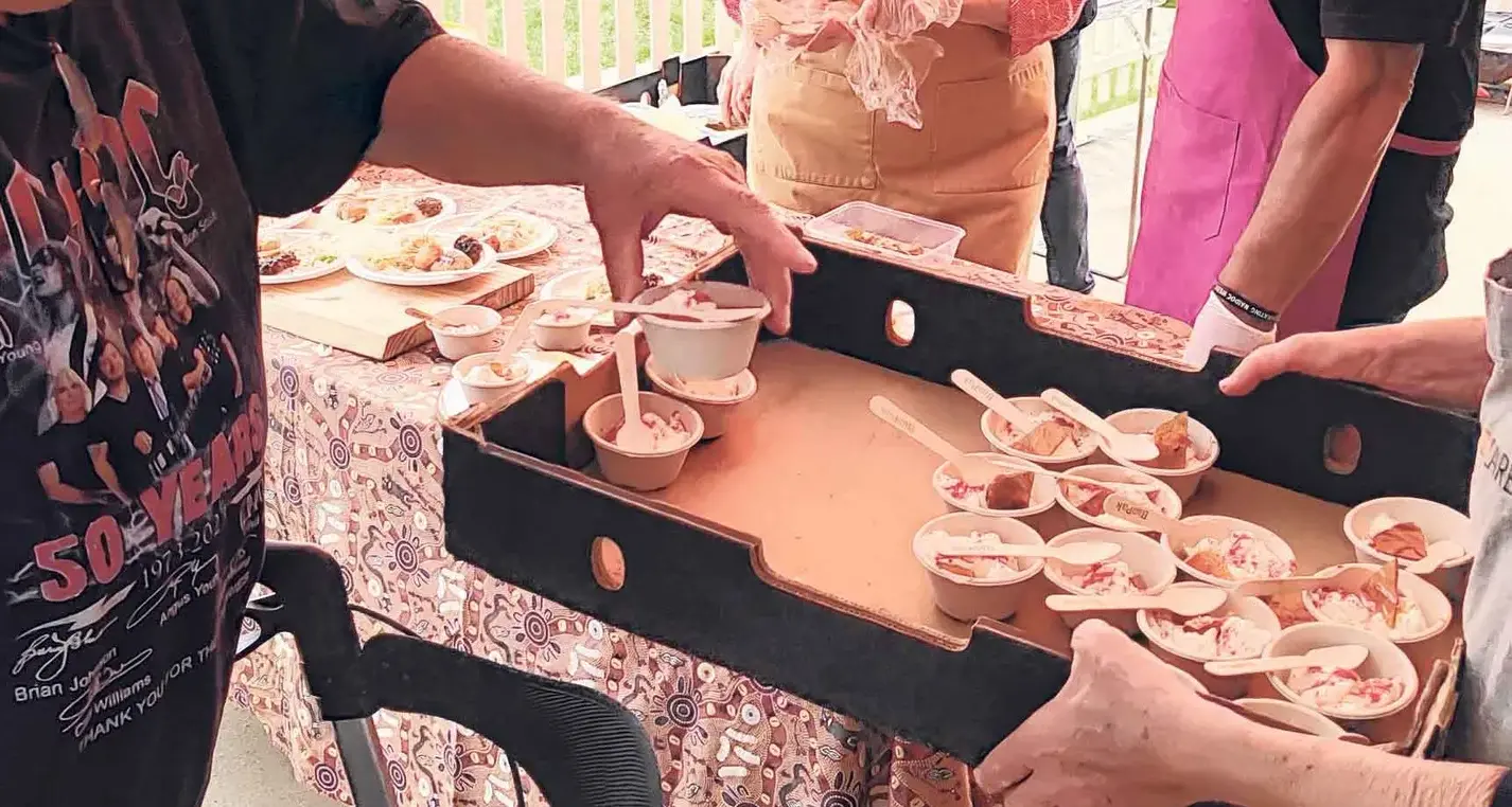 Gerald delivers some bush tucka treats to delight FoodCare crowd