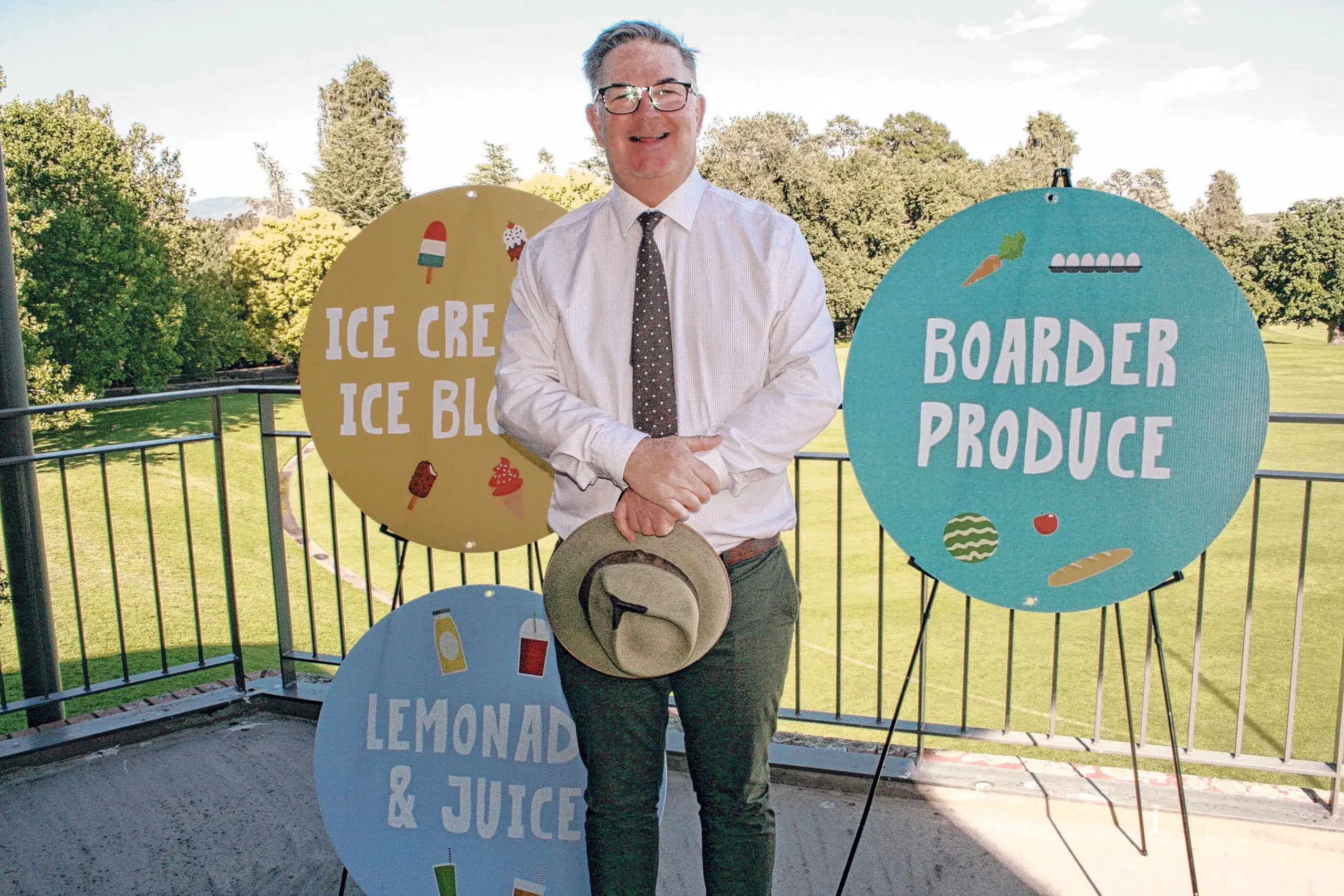 <p>Fun of the fair, with new Kinross Wolaroi Principal, Timothy Kelly, looking forward to this celebration of the school community on Saturday, March 7. Photos: Orange City Life.</p>\\n