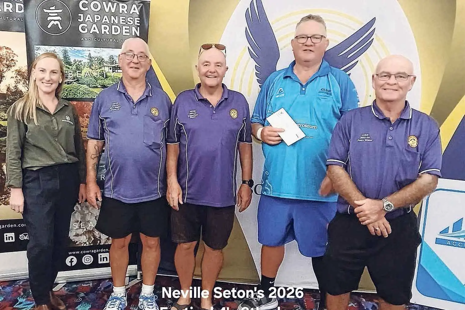 <p>Kev Kelly, Peter Lange, Nev Seton, and Luke Taylor at the Cowra Festival Fours.</p>\\n