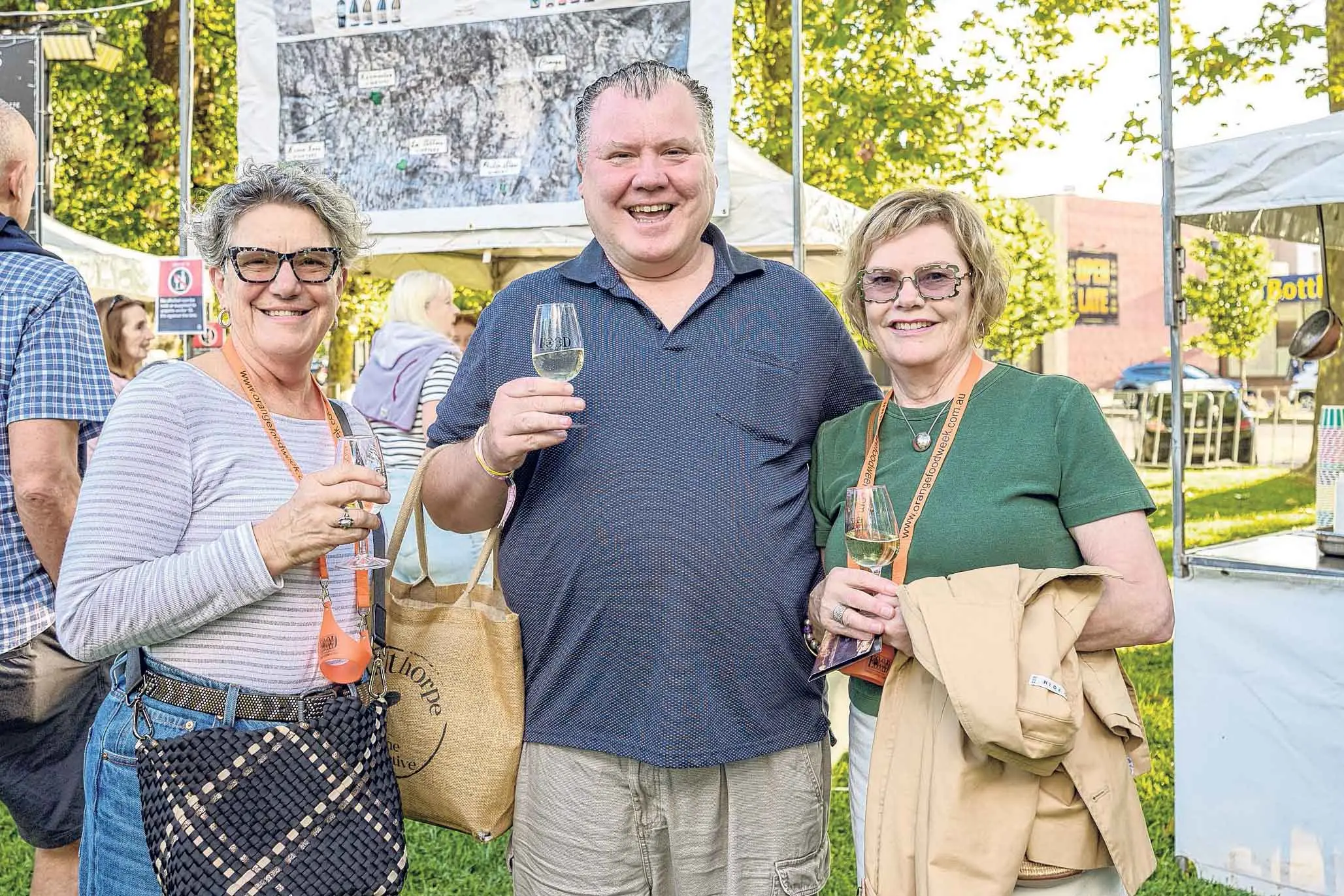<p>Helen Miller, Barry Mealia and Cindy Clarke at the FOOD Week Night Markets. Photo: Orange City Life. </p>\\n