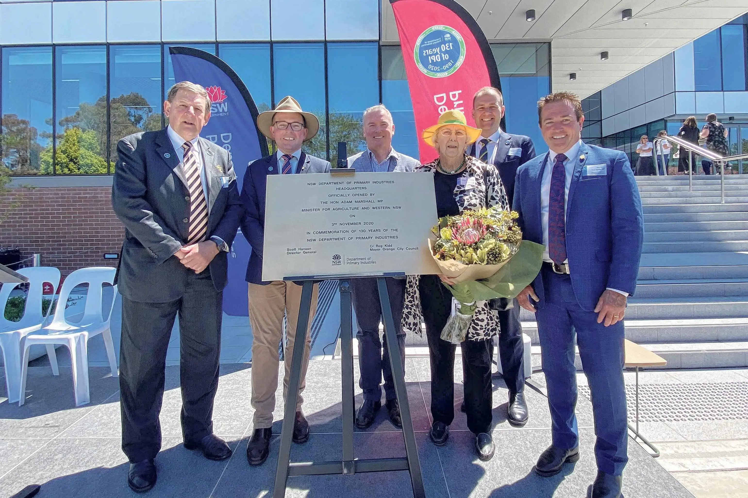 <p>High water mark: Opening of the new Department of Primary Industries head office at Orange in November 2020.  Photo: Supplied.</p>\\n
