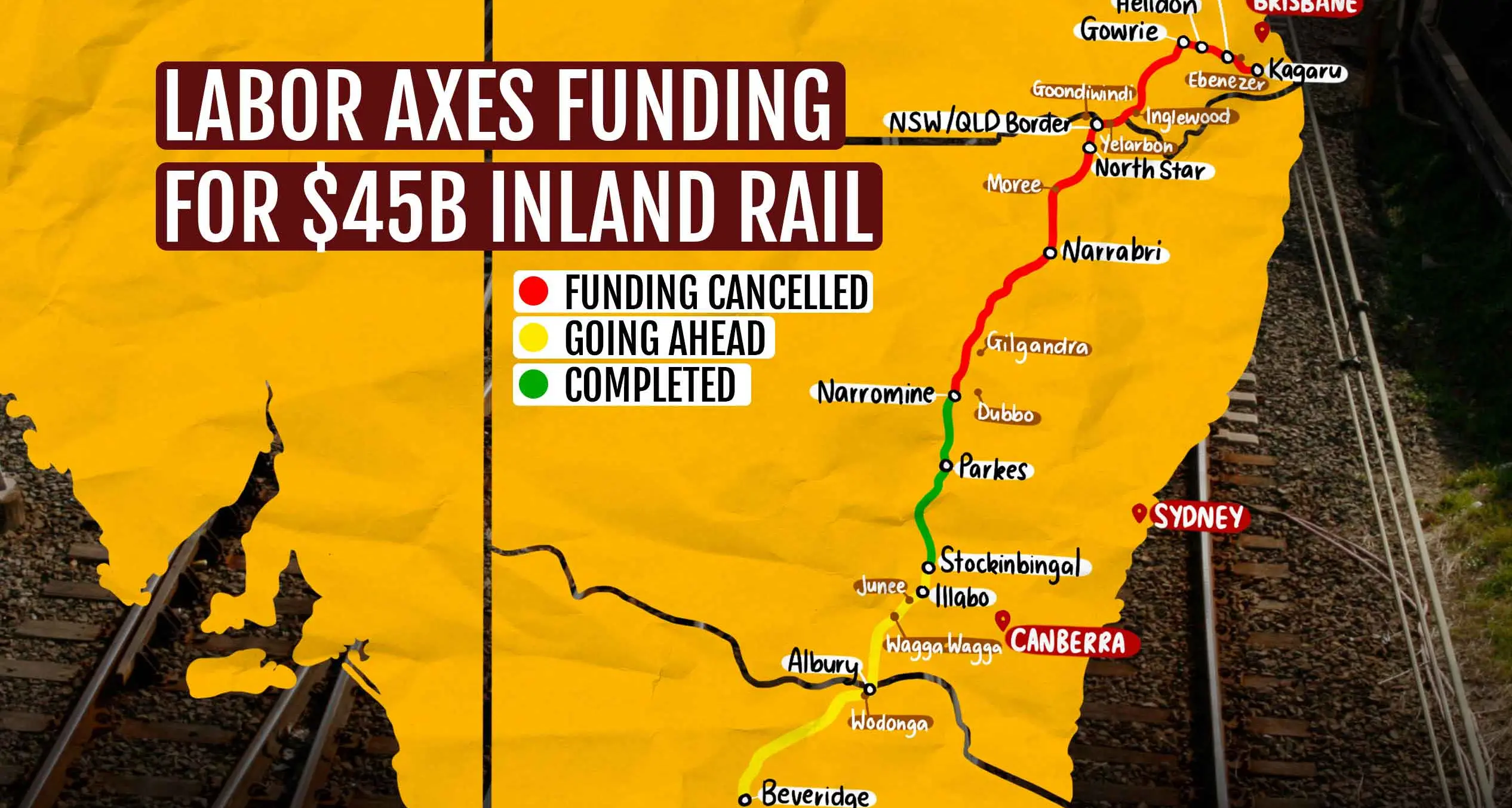 'Train to nowhere': fury at Inland Rail cutback