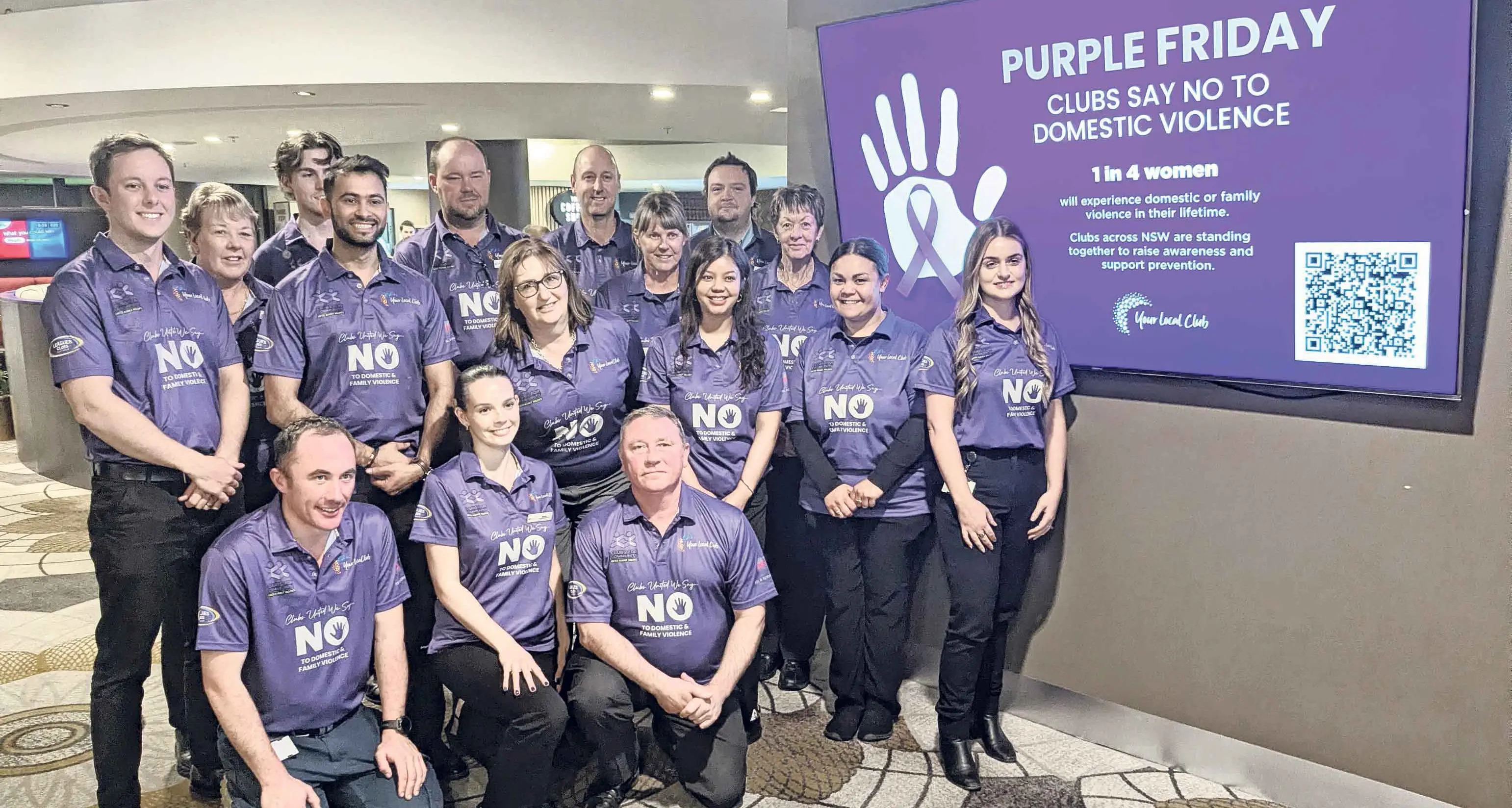 Purple Friday: Ex-Services’ joins statewide club campaign against domestic violence