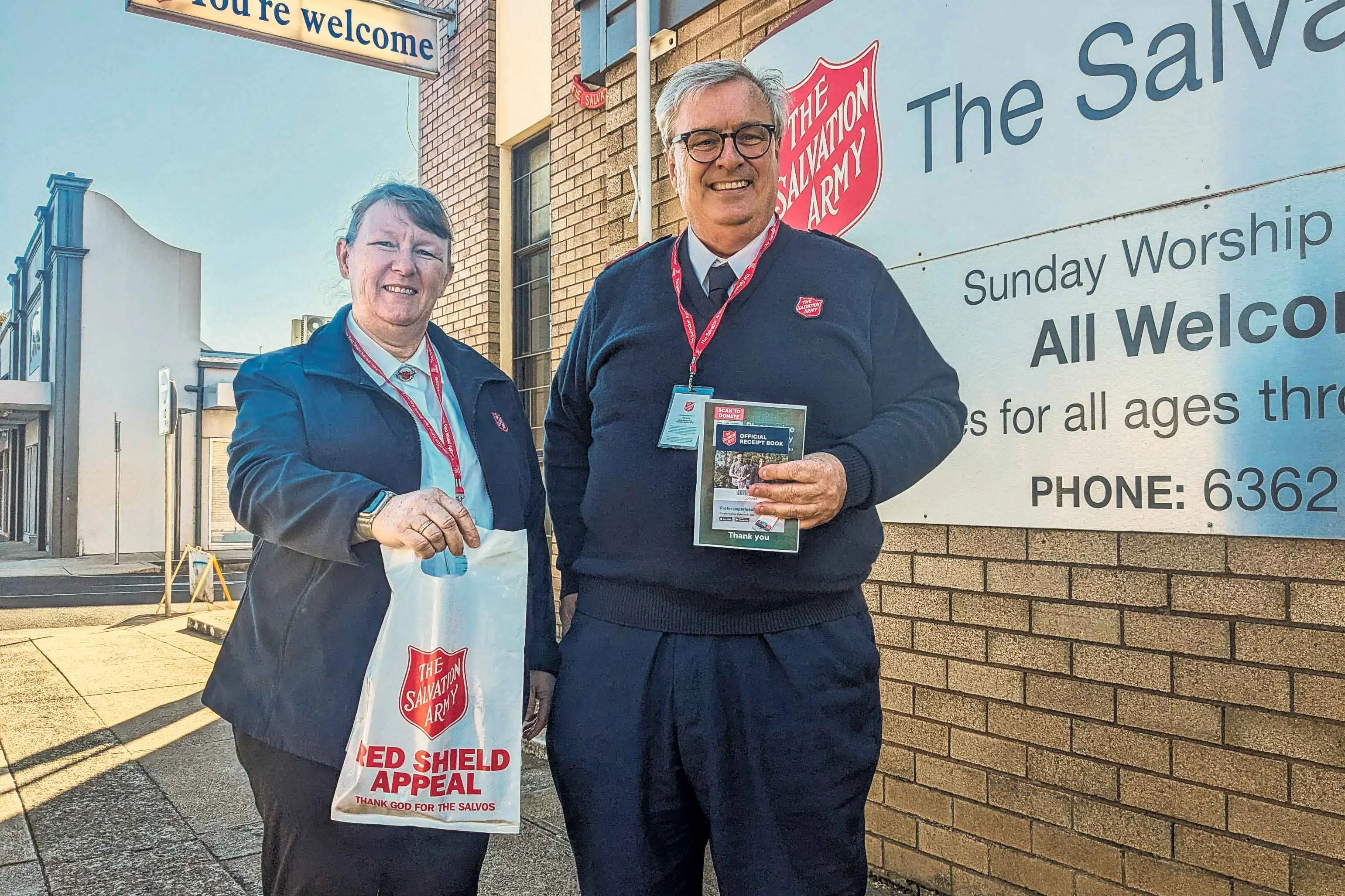 <p>Kate and Colin Young from the Salvation Army Orange urge you to give generously to the Red Shield Appeal.</p>\\n