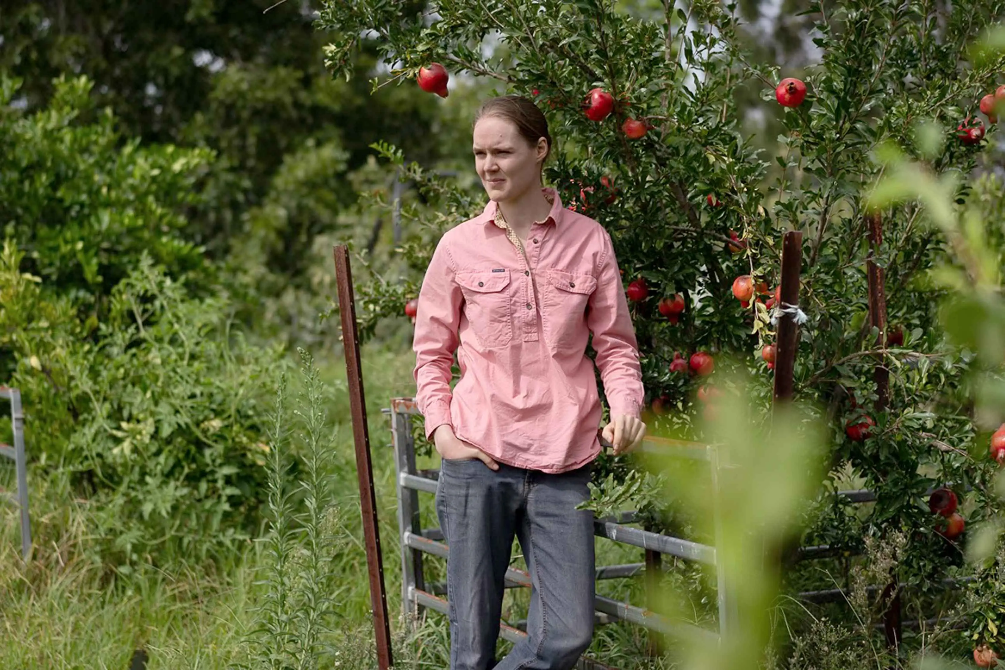 <p>Orchardist and livestock farmer Sophie Nichols is bracing for more extreme conditions. Photo: AAP/Gemma Wolk, Newcastle University</p>\\n