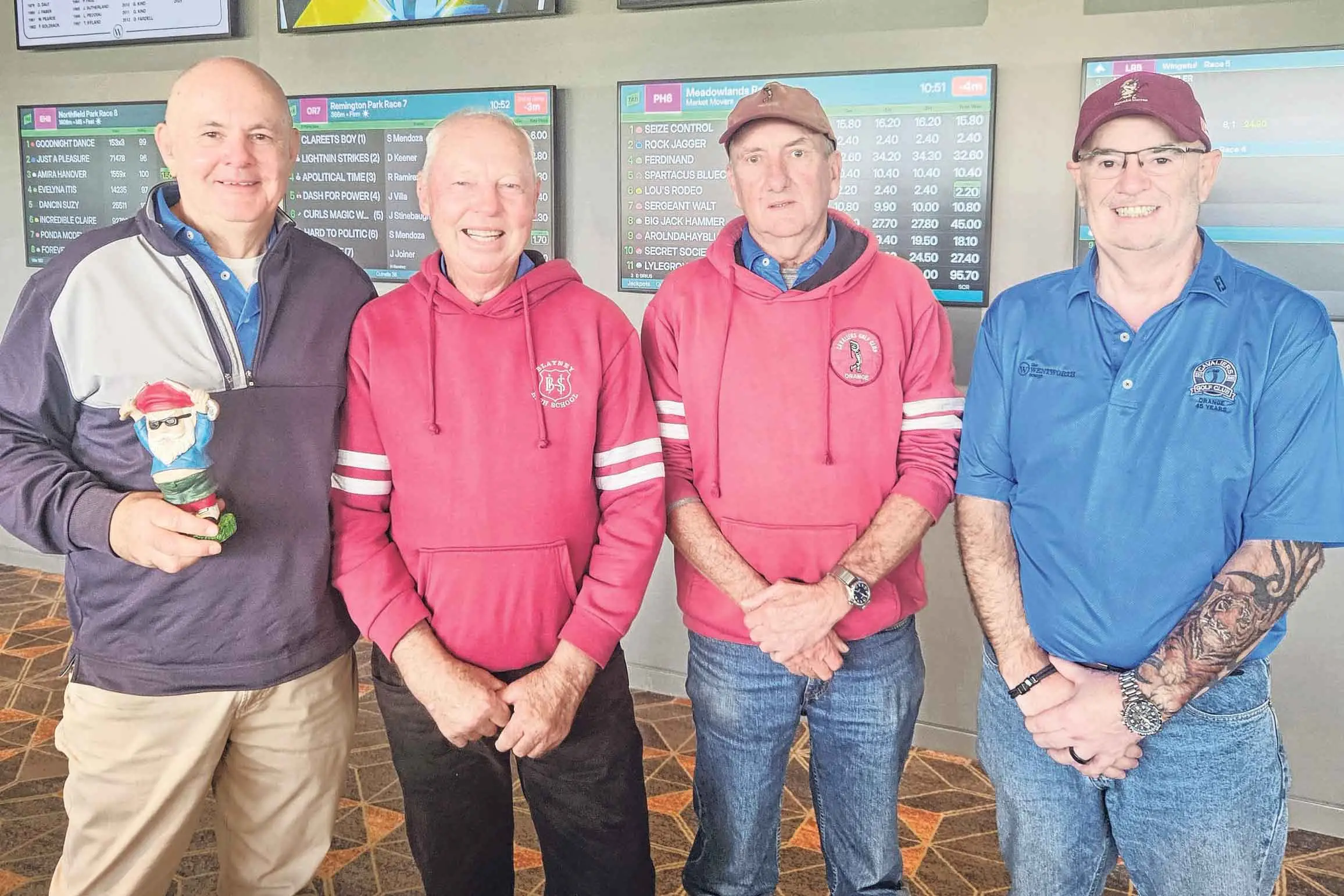 <p>Pictured above are Michael McGovern with Tony Ford, Wal Hennessy and Craig Rochester.</p>\\n