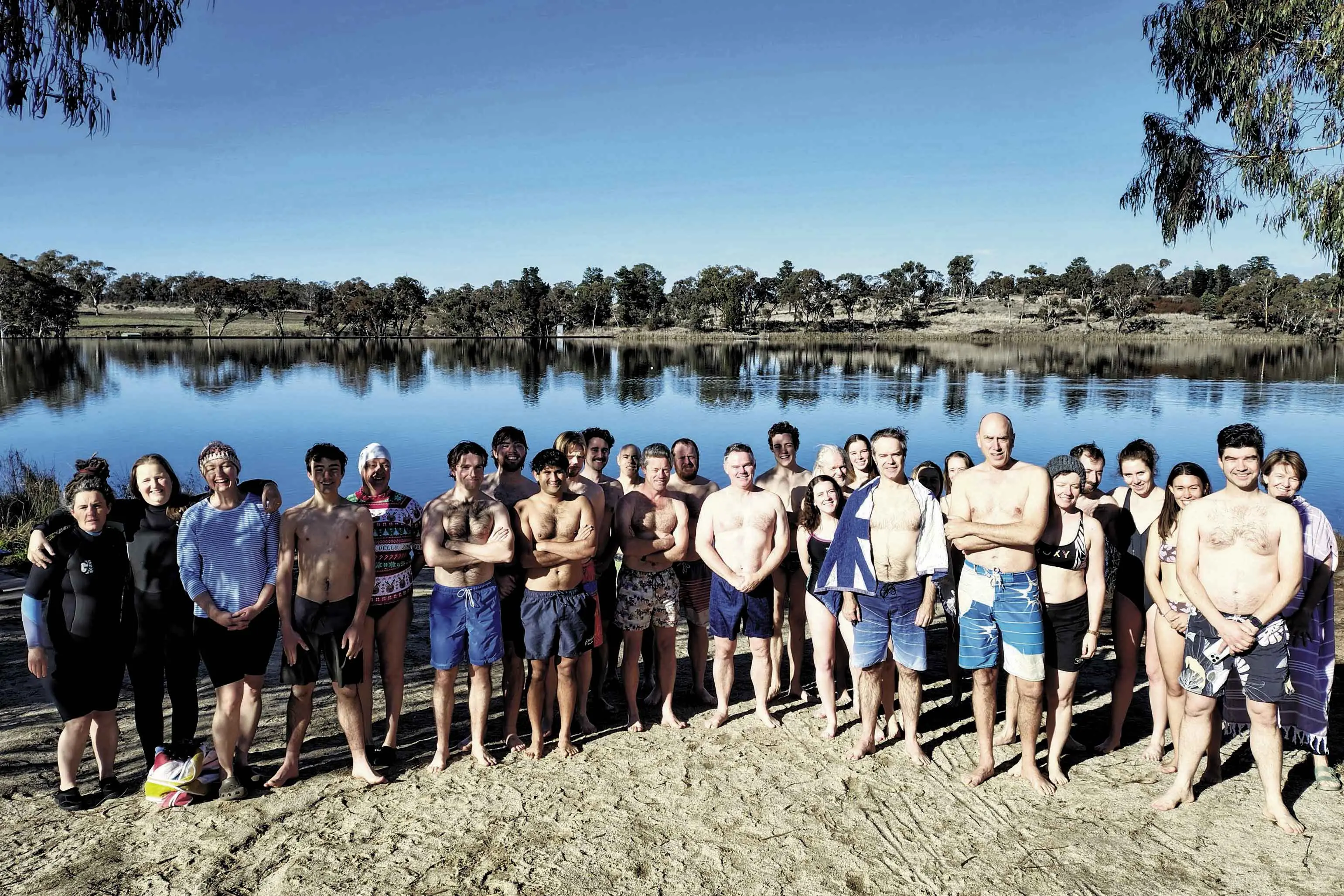 <p>A group of locals will celebrate Winter Solstice with a swim in Gosling Creek this Sunday, partnering with Lifeline Central West to help promote their mental health and suicide prevention work. Winter Solstice swimmers are pictured at a similar event last year.</p>\\n