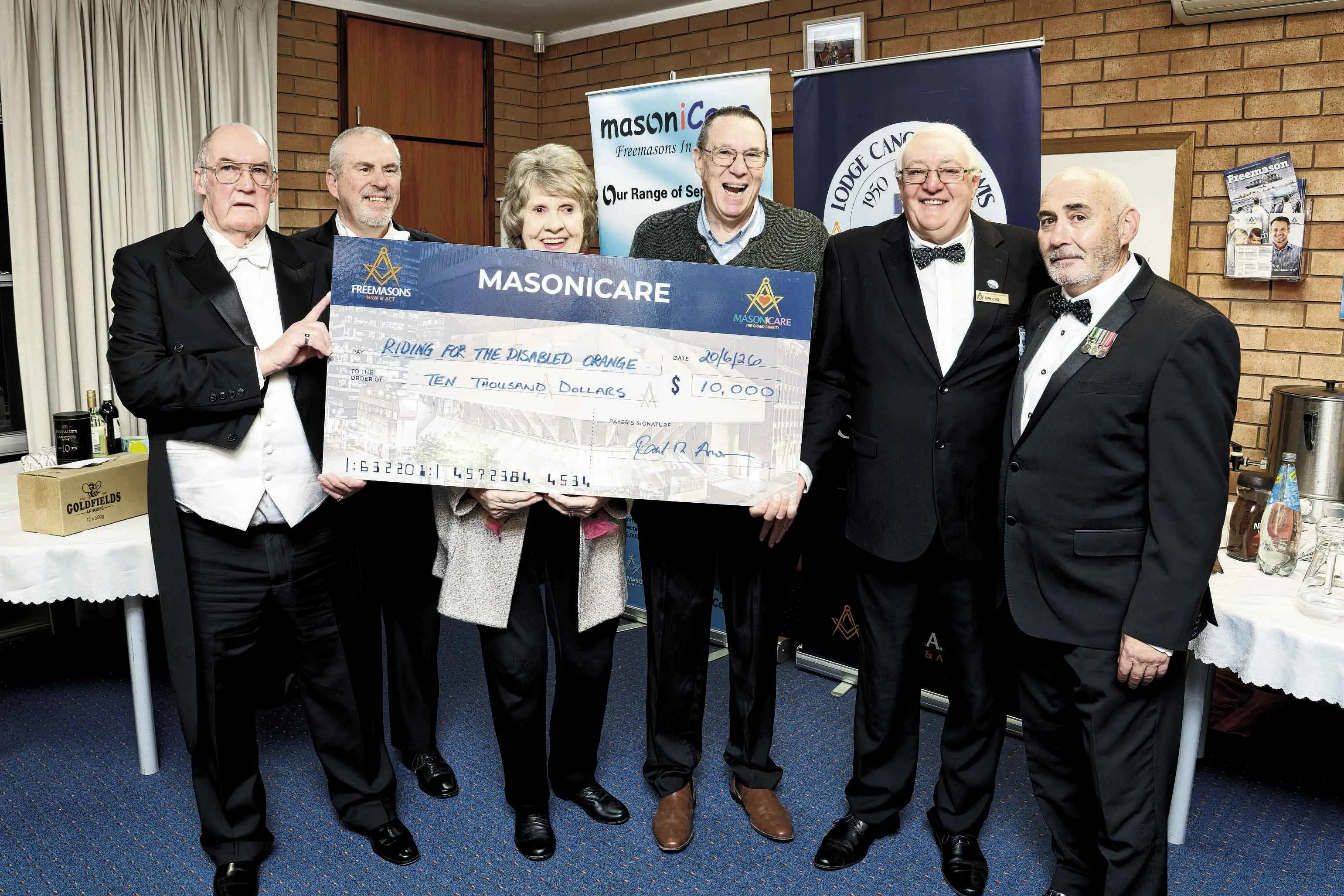 Orange Masonic Lodge donates $10,000 to help RDA