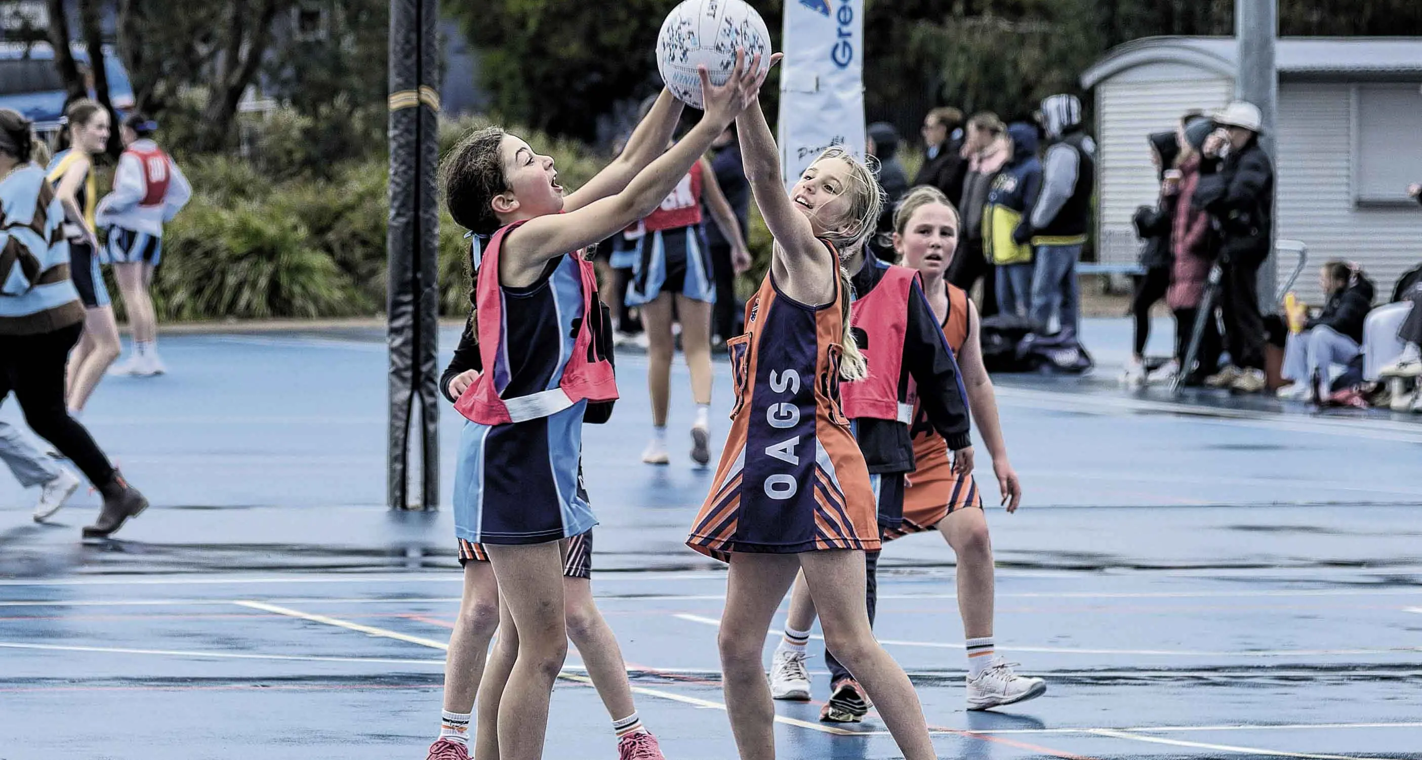 Netball action at Anzac Park