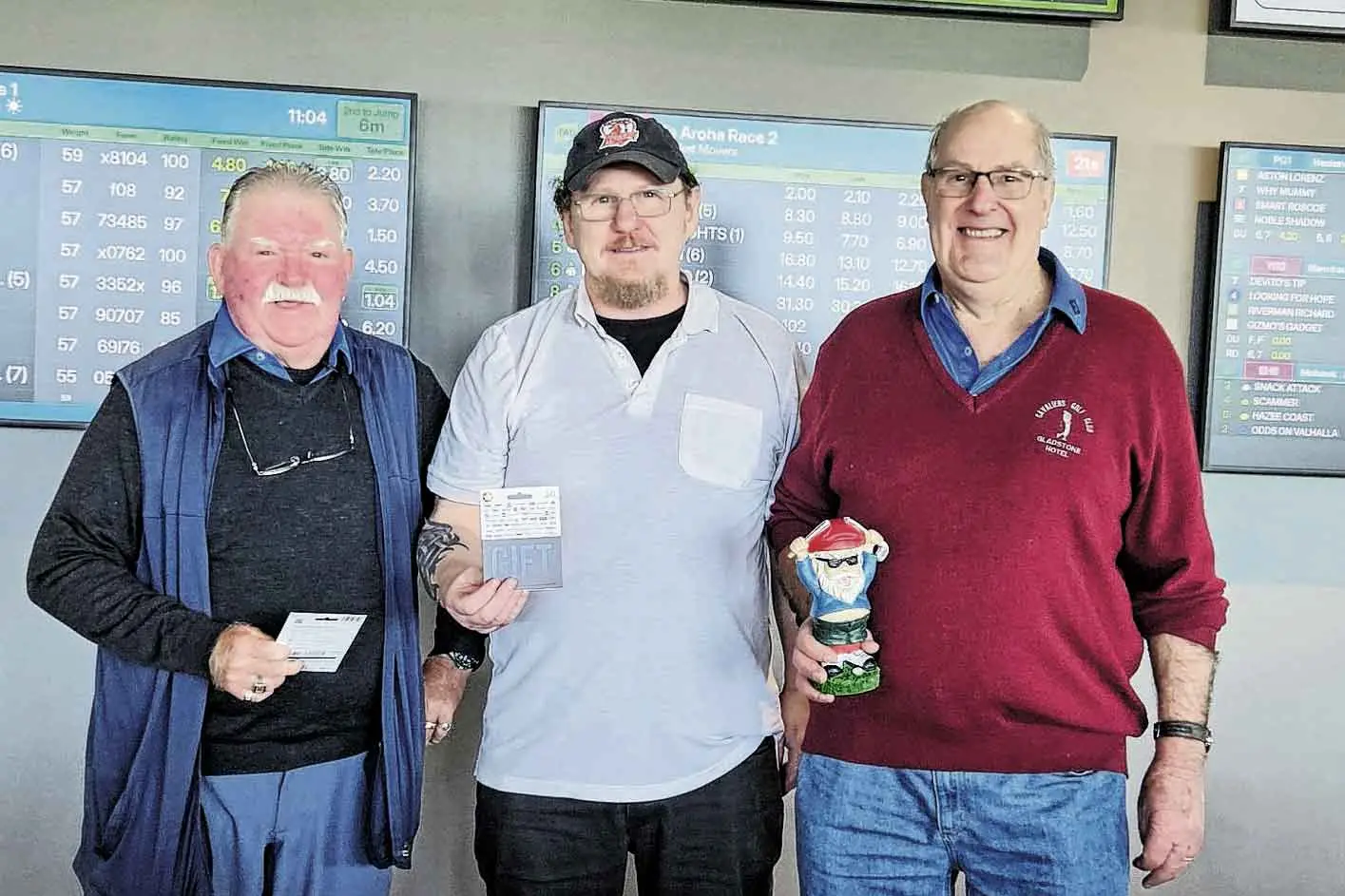 <p>Pictured are Peter Moad with Chris Milton and encouragement award winner John Pritchard.</p>\\n