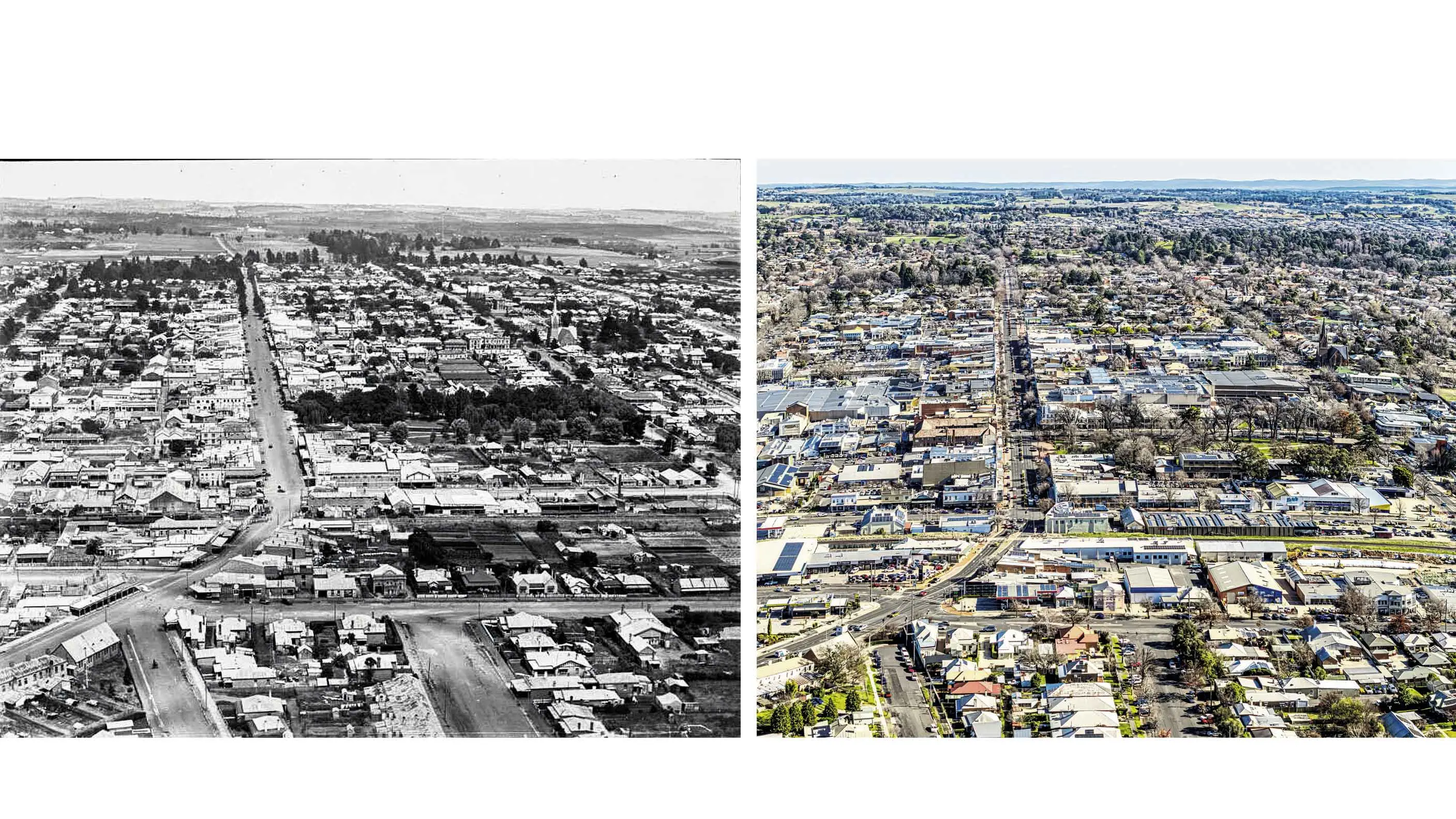Then and Now: Orange from the air 90 years apart