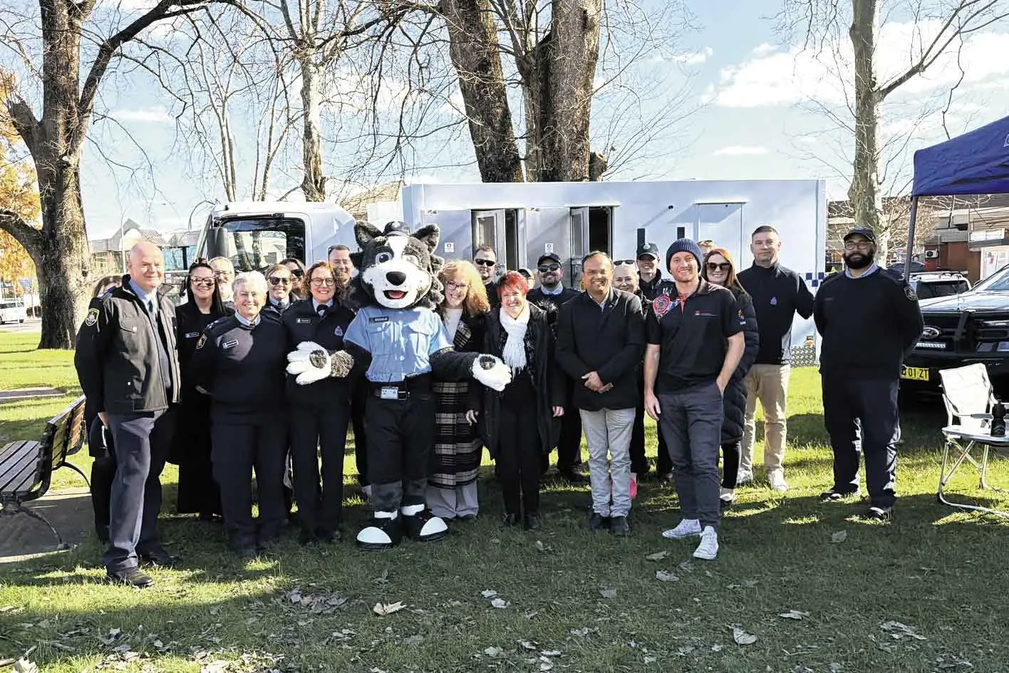 <p>Officers from Macquarie and Wellington Correctional Services Centres \\u2013 including department mascot, guard dog Rookie \\u2013 at Robertson Park recently. Photo: Orange City Life.</p>\\n
