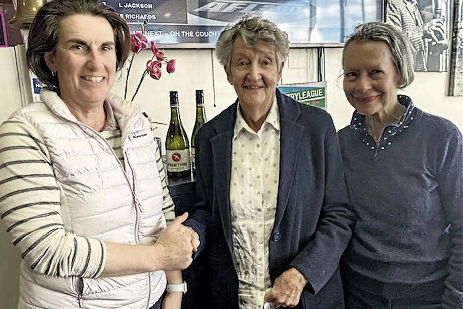 <p>Jo Kingham with Dot Beasley and Janet Appleby.</p>\\n