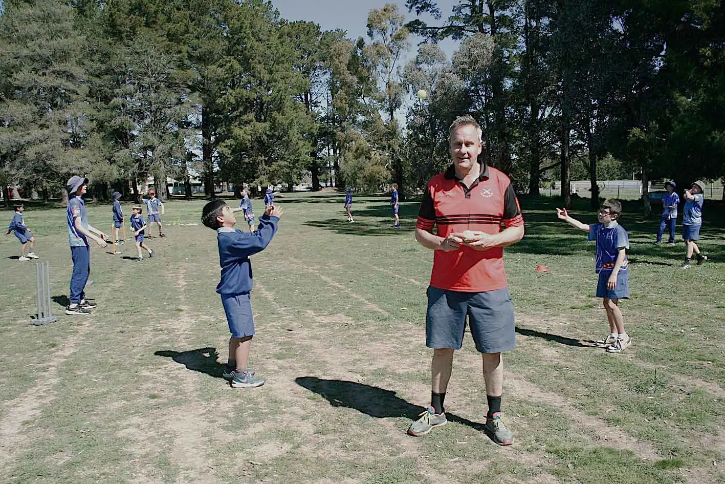 Spring Hill students get Centrals’ help with a cricket skills program