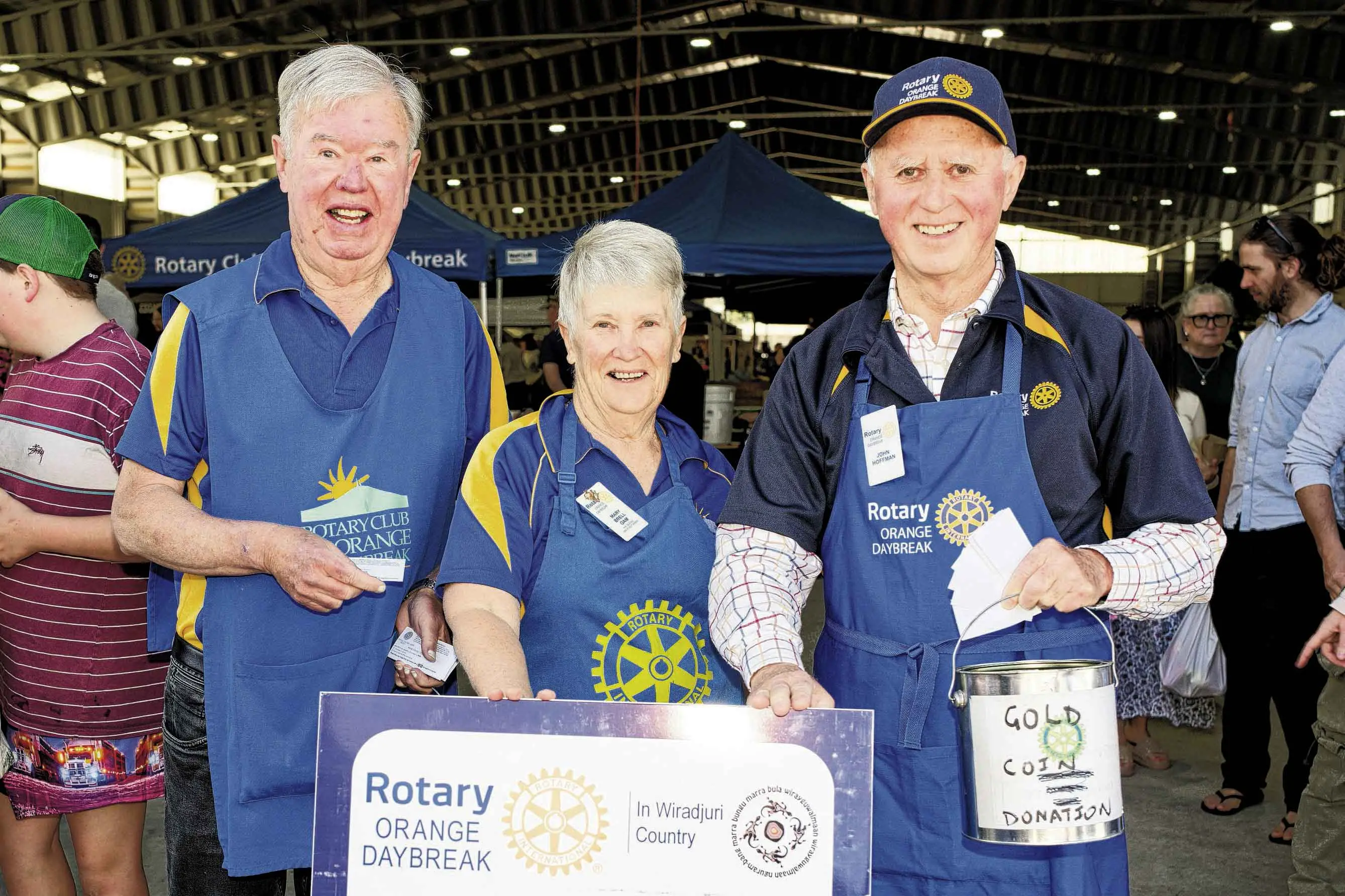 <p>Orange Rotary Club members Murray Paterson, Mary Bell and John Hoffman. Photo: Orange City Life. </p>\\n