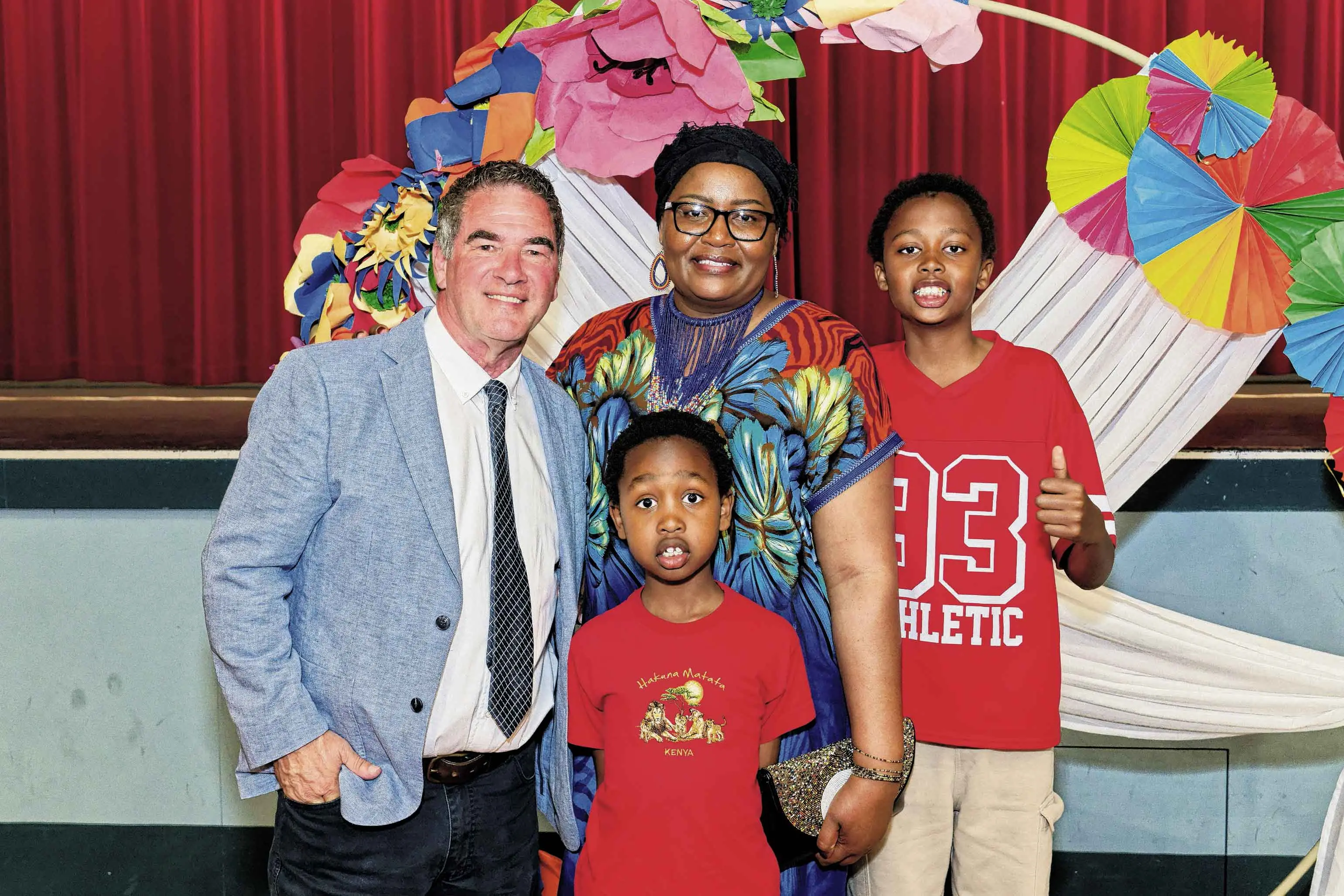 <p>Orange Mayor Tony Mileto, Joyce Muriithi with Asher and Sam Kungu. Photo: Orange City Life. </p>\\n