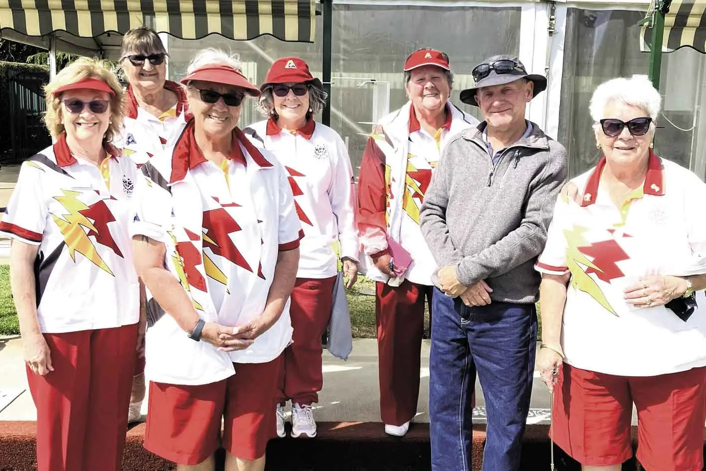 <p>At the Country Club Women\\u2019s Bowls on Thursday, from left, Kerry Harlin, Vi Burton, Helen Johnson, Verna Tos, Judy Adams, Peter Wright, and Trish Wilson. Photo: Supplied.</p>\\n